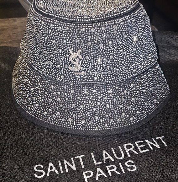 "Authentification NOT Verified" AS IS   Saint Laurent Elegant Black Bucket Hat - Picture 1 of 4